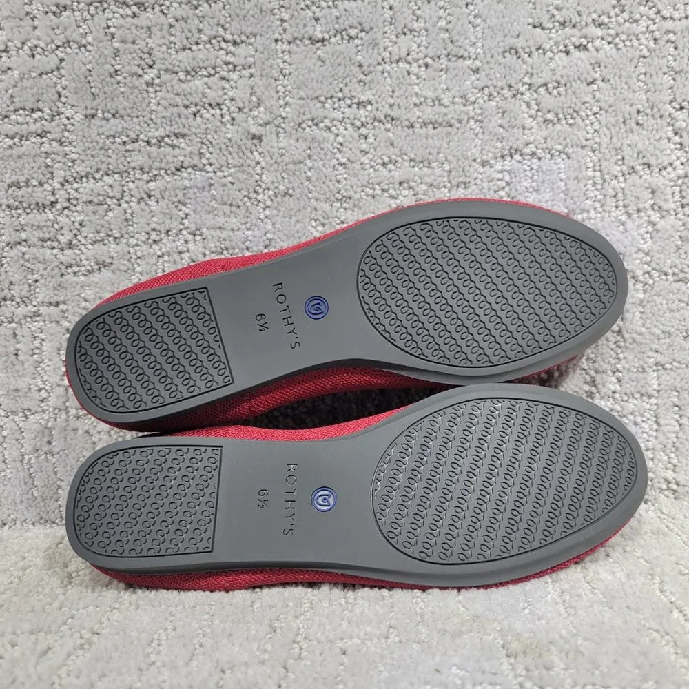 Rothy’s The Flat Scooter Red Round Toe Slip On Shoes Women's Size US 6, 6.5, 10 - Picture 6 of 9